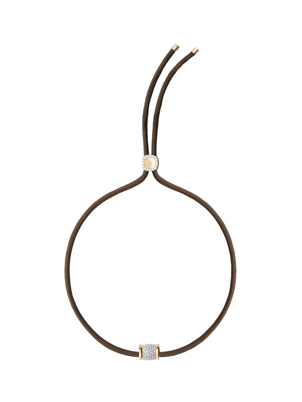 YVES LAB WHITE SAPPHIRE PARACORD NECKLACE, ESPRESSO | Dorsey
