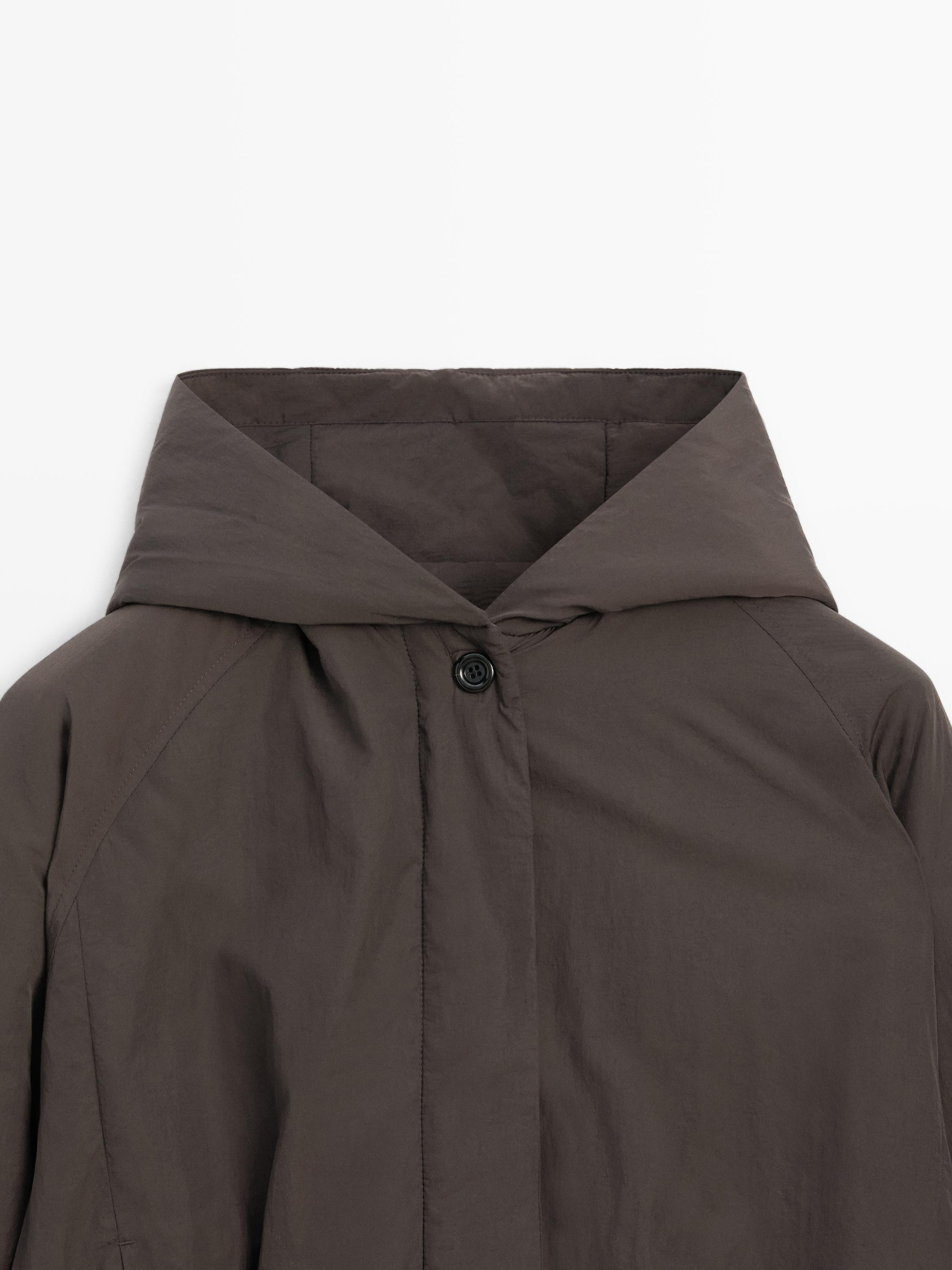 Water-repellent bomber jacket with hood | Massimo Dutti UK