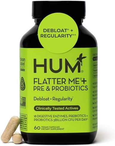 HUM Flatter Me Digestive Enzymes Plus Prebiotics & Probiotics, Digestive Health Bloating Suppleme... | Amazon (US)