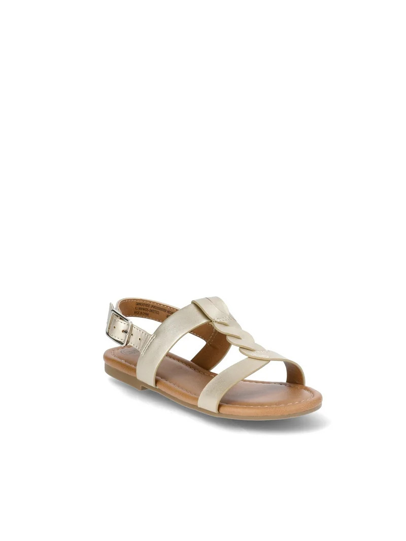 Wonder Nation Little & Big Girl Braid Sandals | Walmart (US)