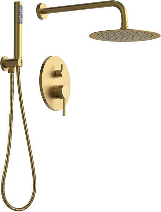 10" High-Pressure Rainfall Shower System with Handheld Spray, Wall Mount Bathroom Shower Faucet S... | Amazon (US)