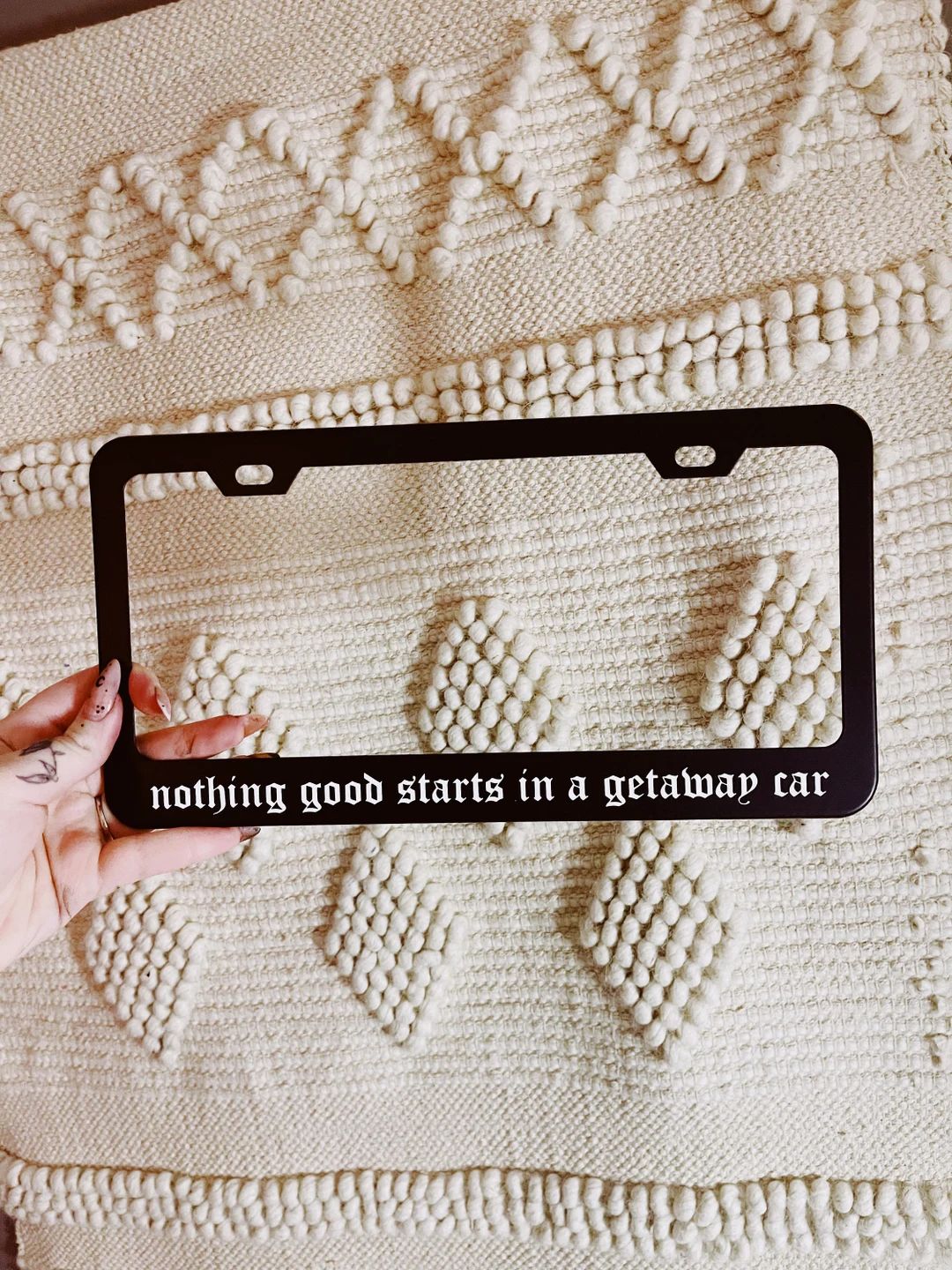 Nothing Good Starts In A Getaway Car License Plate Frame |Car Accessories Reputation | Etsy (US)