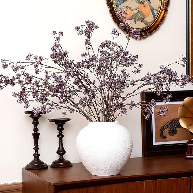 Zeyune 5 Pcs Purple Faux Berry Stems Spring Artificial Dusty Plum Stem Soft Plum Sedum Berry Pick... | Amazon (US)