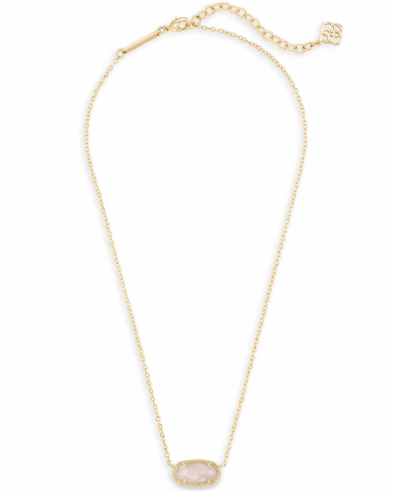 Elisa Gold Pendant Necklace in Rose Quartz | Kendra Scott