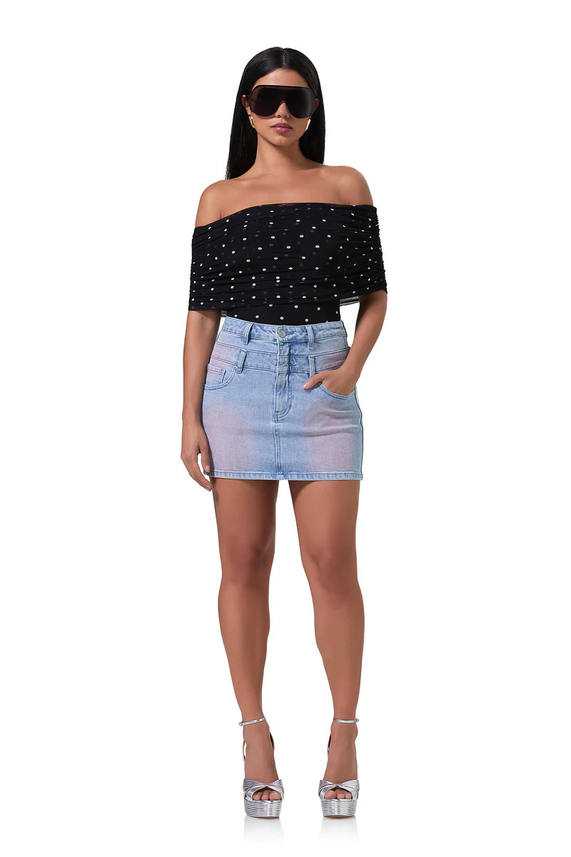 Divya Bodysuit - Noir Micro Dot | ShopAFRM