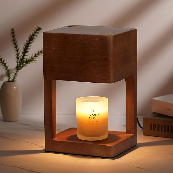 Candle Warmer Lamp Wood with Timer, Dimmable Electric Candle Lamp Warmer for Jar Candles, 2 * 35 ... | Amazon (US)