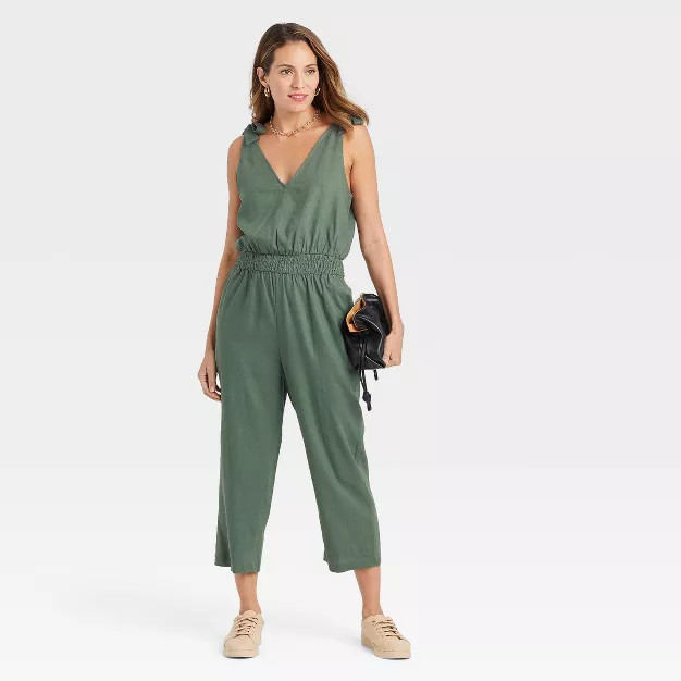 Women's Sleeveless Tie-Shoulder Jumpsuit - A New Day™ | Target