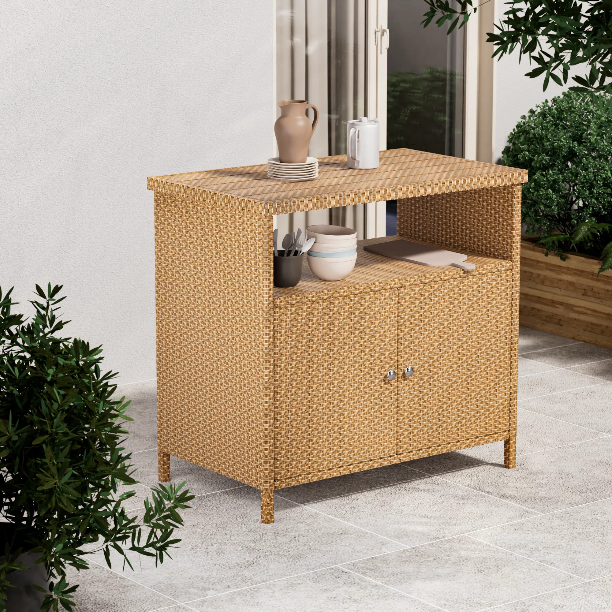 Wade Logan® Caetlin Wicker Buffet & Console Table & Reviews | Wayfair | Wayfair North America