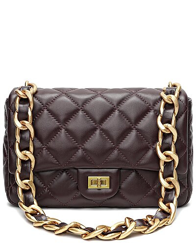 Top-Grain Leather Foldover Shoulder Bag | Rue La La