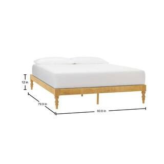 StyleWell Aberwell Patina Wood Finish Queen Platform Bed (60.55 in. W x 12 in. H) XMB1006 - The H... | The Home Depot