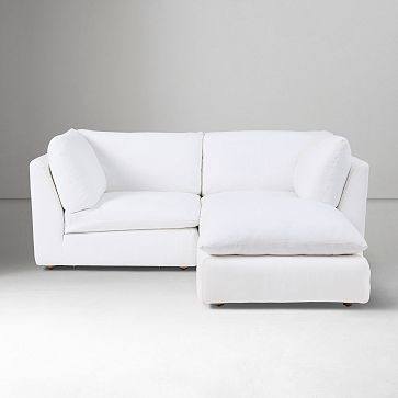 Hampton Modular Small 3-Piece Ottoman Sectional (88") | West Elm (US)