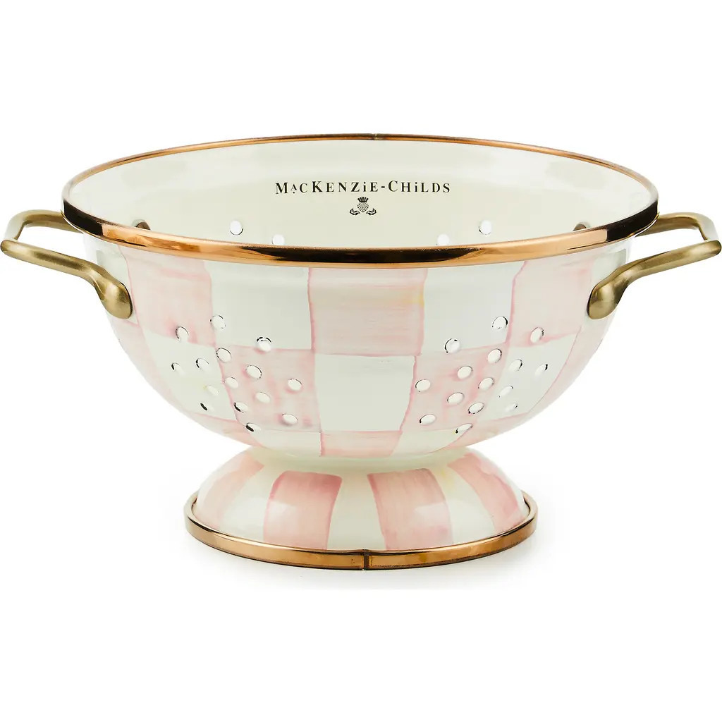 MACKENZIE CHILDS Rosy Check Small Colander in Pink/White at Nordstrom | Nordstrom