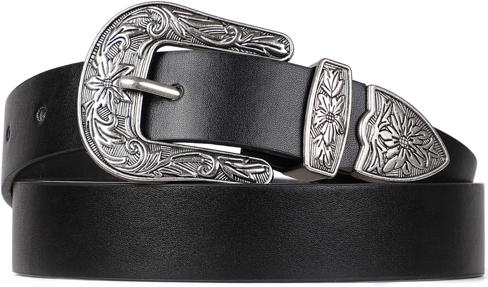 Western Belts for Women - Vintage Western Design Ladies Cowgirl Waist Belt for Pants Jeans Dresses b | Amazon (US)