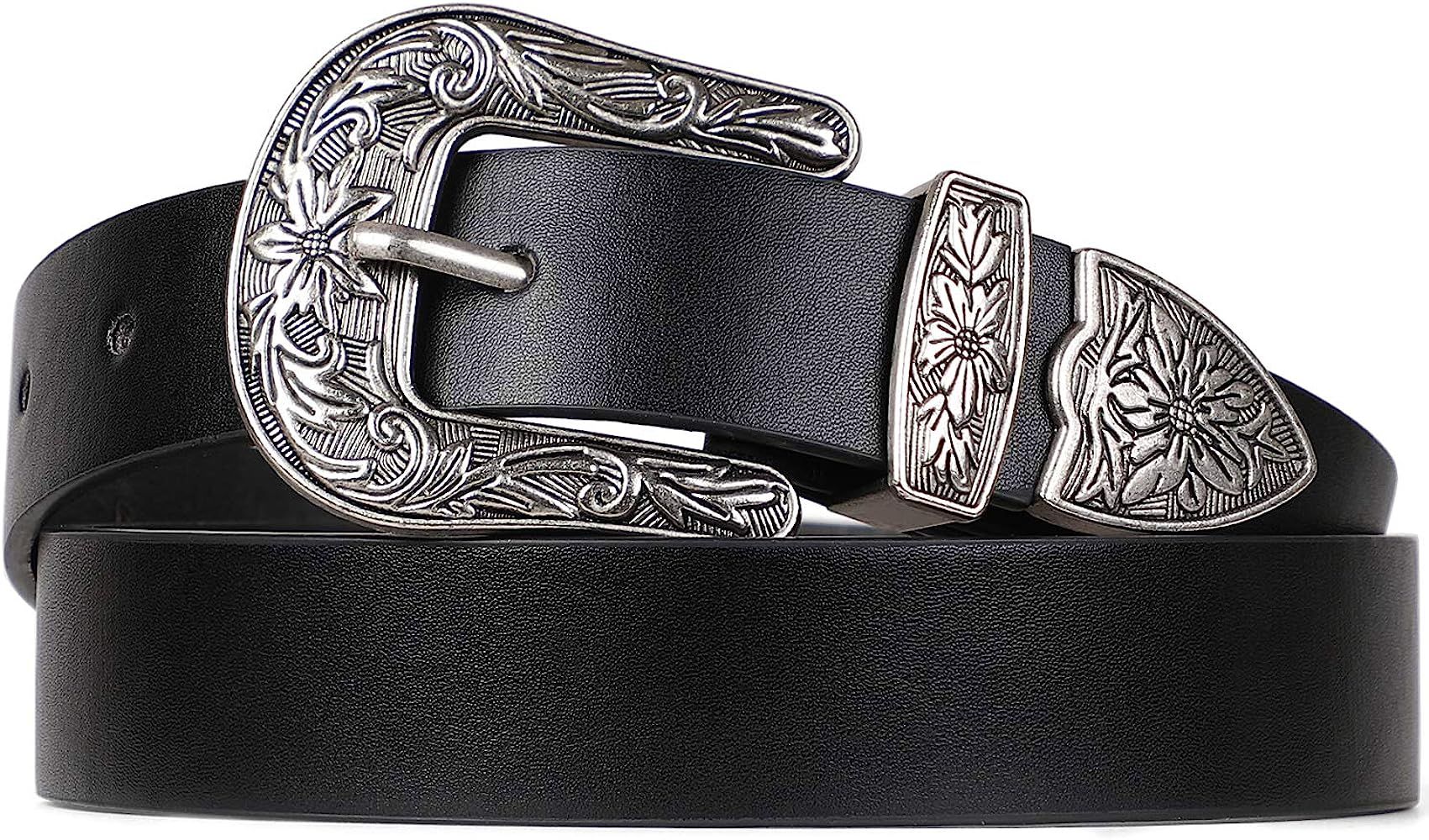 WHIPPY Western Belts for Women - Vintage Western Design Ladies Cowgirl Waist Belt for Pants Jeans... | Amazon (US)