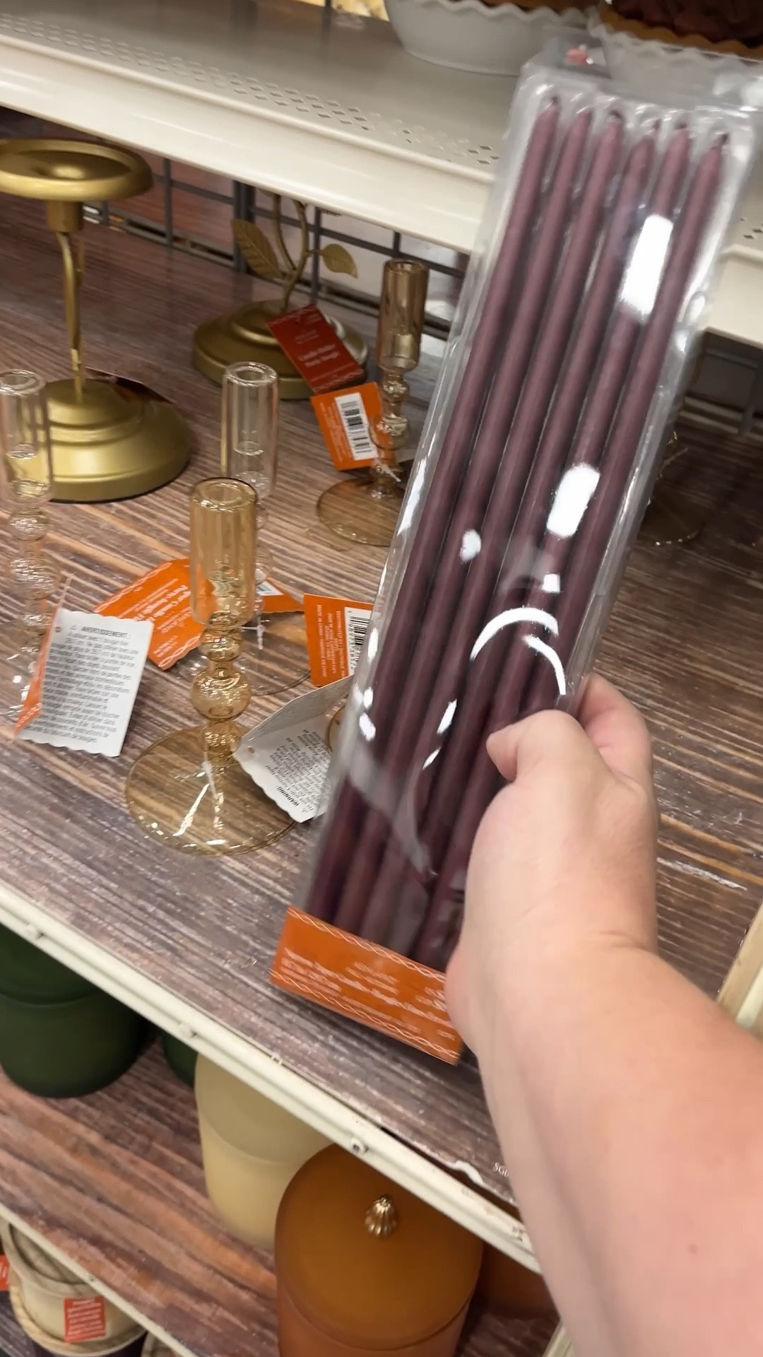 Found the prettiest glass taper candle holders at Michael’s today! And on major sale, too. These narrow taper candles seem to be trending right now and I couldn’t help snatching these up for Halloween, Thanksgiving and general fall decor and tablescapes   I got the natural candle holder color with a pack of the burgundy skinny tapers  

#LTKSaleAlert #LTKHome #LTKSeasonal