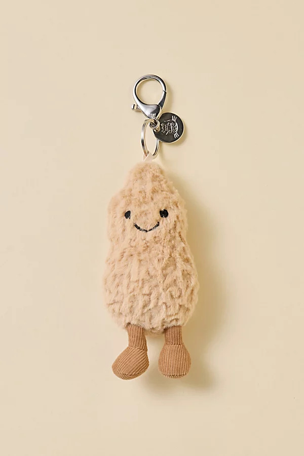Jellycat Icon Plushie Bag Charm & Keychain in Peanut at Urban Outfitters | Urban Outfitters (US and RoW)