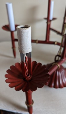 Vintage Faux Bamboo Pagoda Chandelier, Red and Gold, Hollywood Regency | eBay US