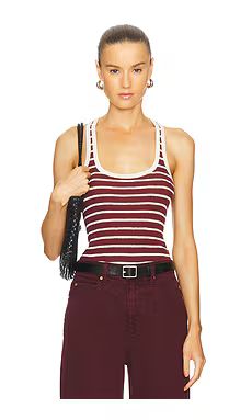 A.L.C. Iris Top in Bright White & Syrah Stripe from Revolve.com | Revolve Clothing (Global)