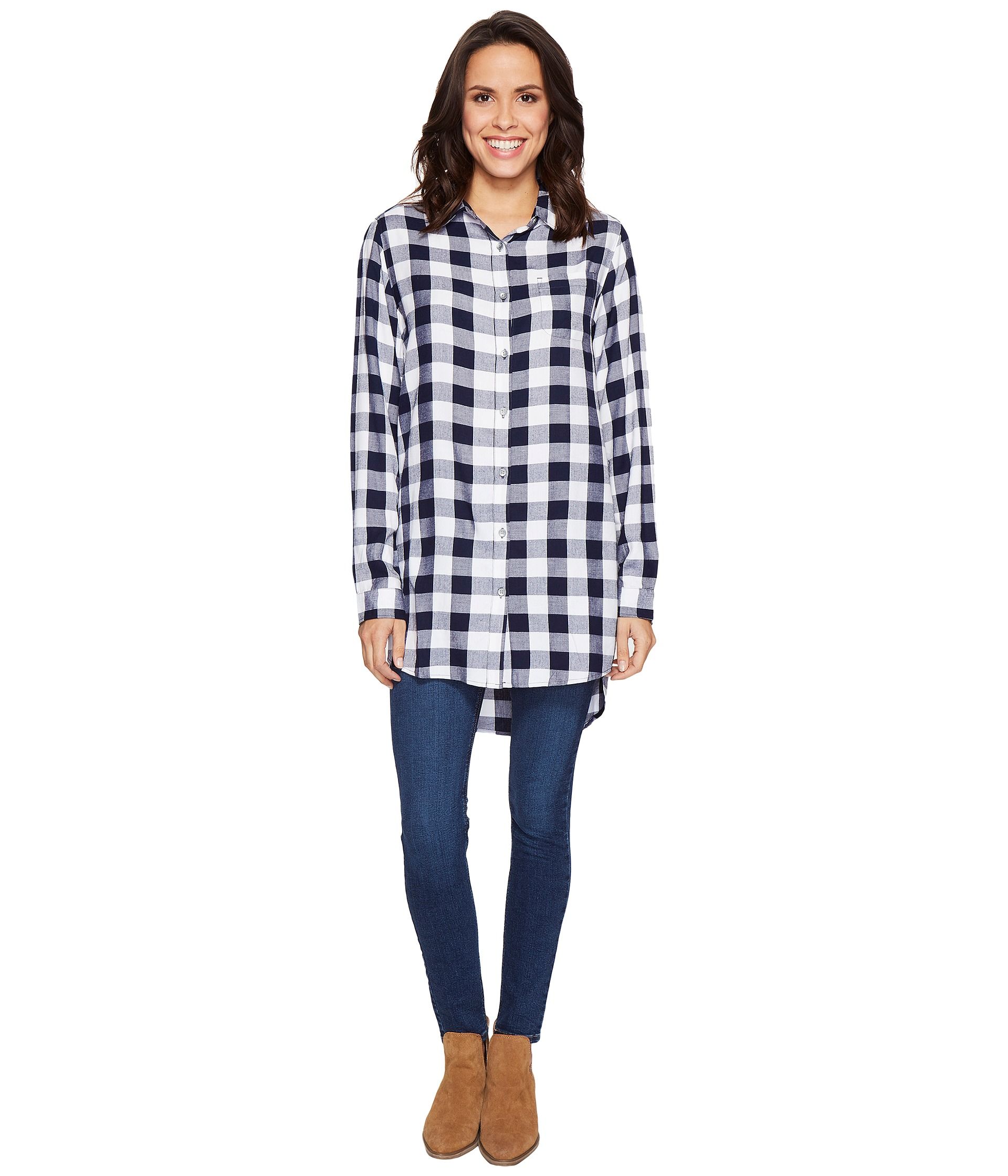 Jag Jeans Magnolia Tunic in Rayon Plaid | Zappos
