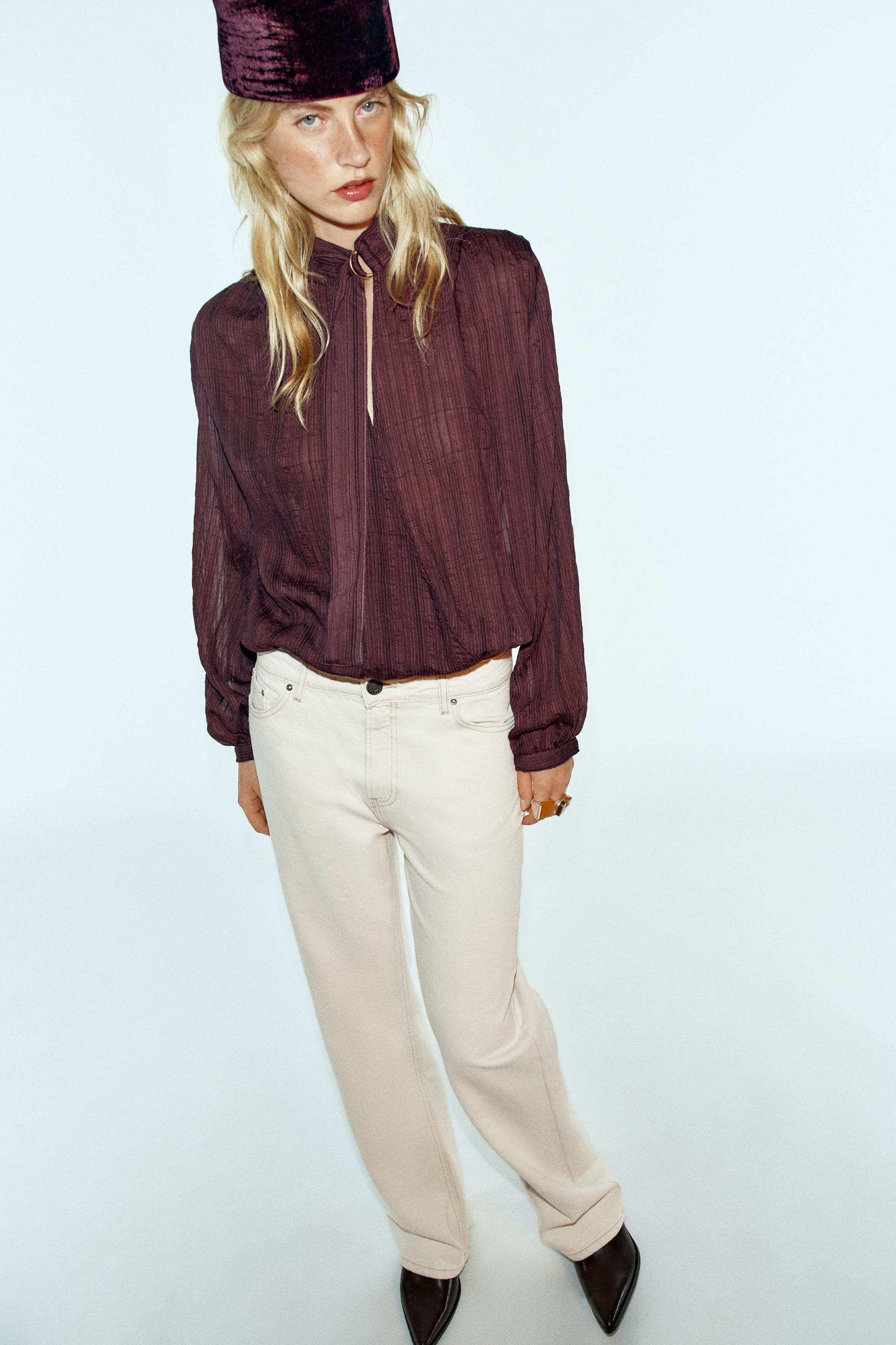 Zara - Mini Scarf Dress - Women - Eggplant - Women | Zara US