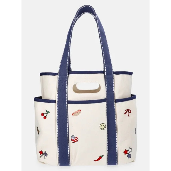 No Boundaries Women's Americana Cut Out Tote Bag, Natural | Walmart (US)