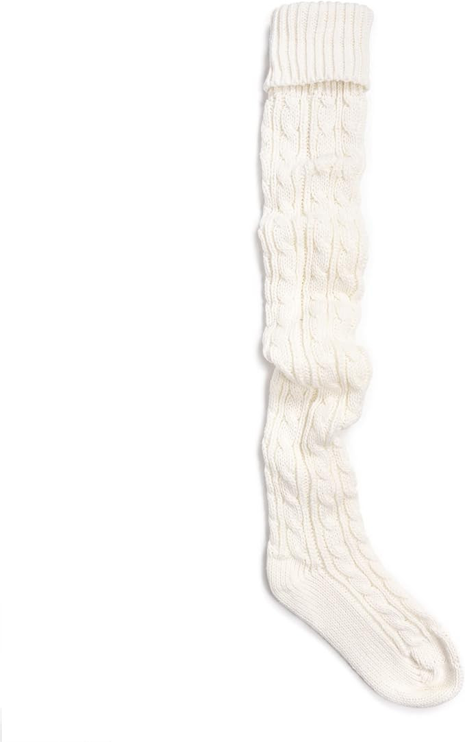 MUK LUKS Women's Cable Knit, Ivory, OS (6-11) | Amazon (US)