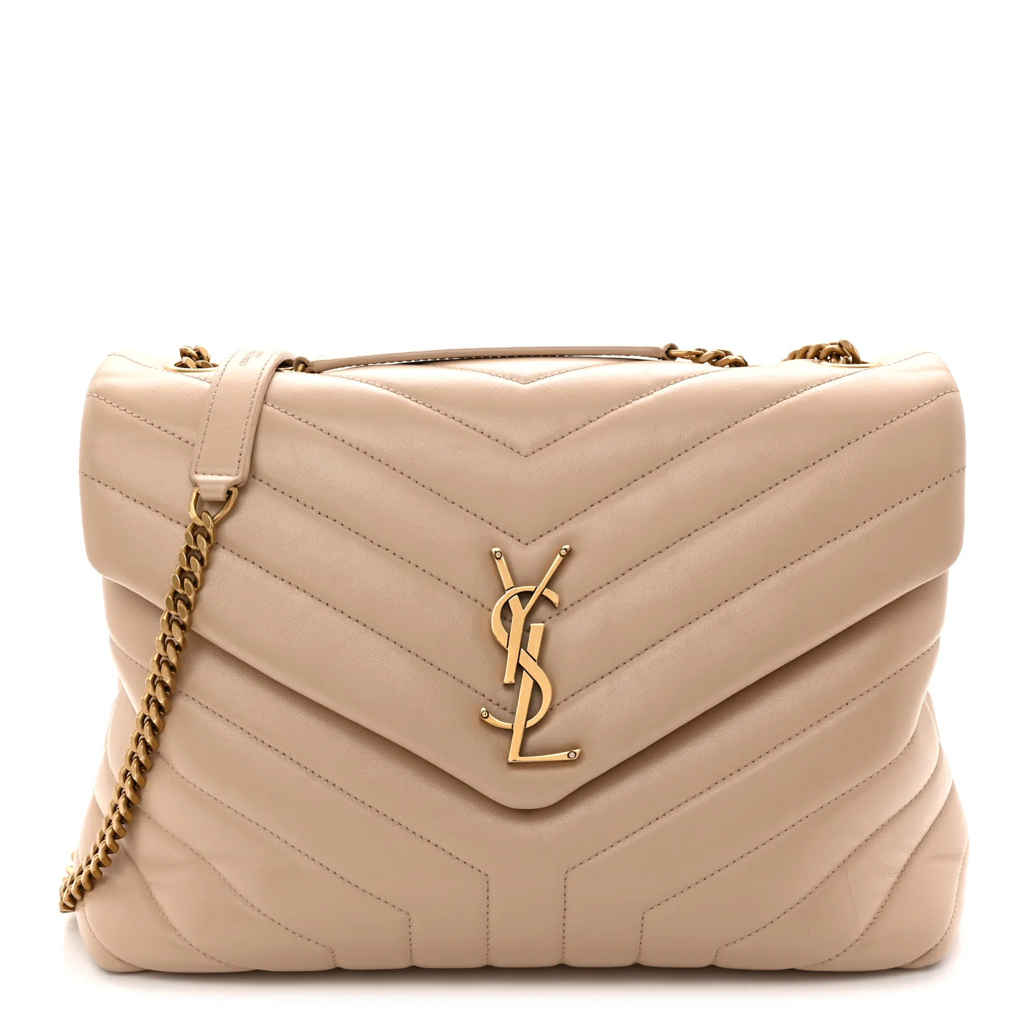Saint Laurent Calfskin Y Quilted Monogram Medium Loulou Chain Satchel Nude Powder 1924854 | FASHIONPHILE (US)