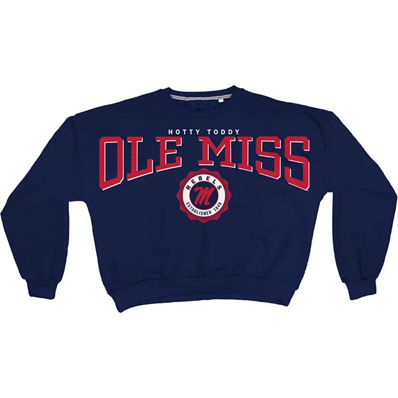 Pressbox Women's Ole Miss Parthenon Janise Oversize Crew Sweatshirt | Academy Sports + Outdoors