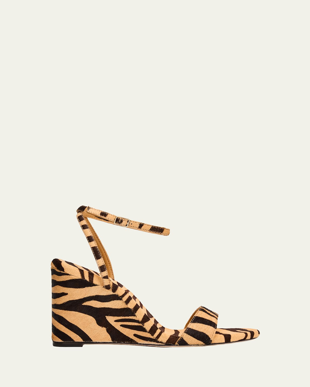 90mm Zebra-Printed Calf Hair Ankle-Strap Sandals | Bergdorf Goodman