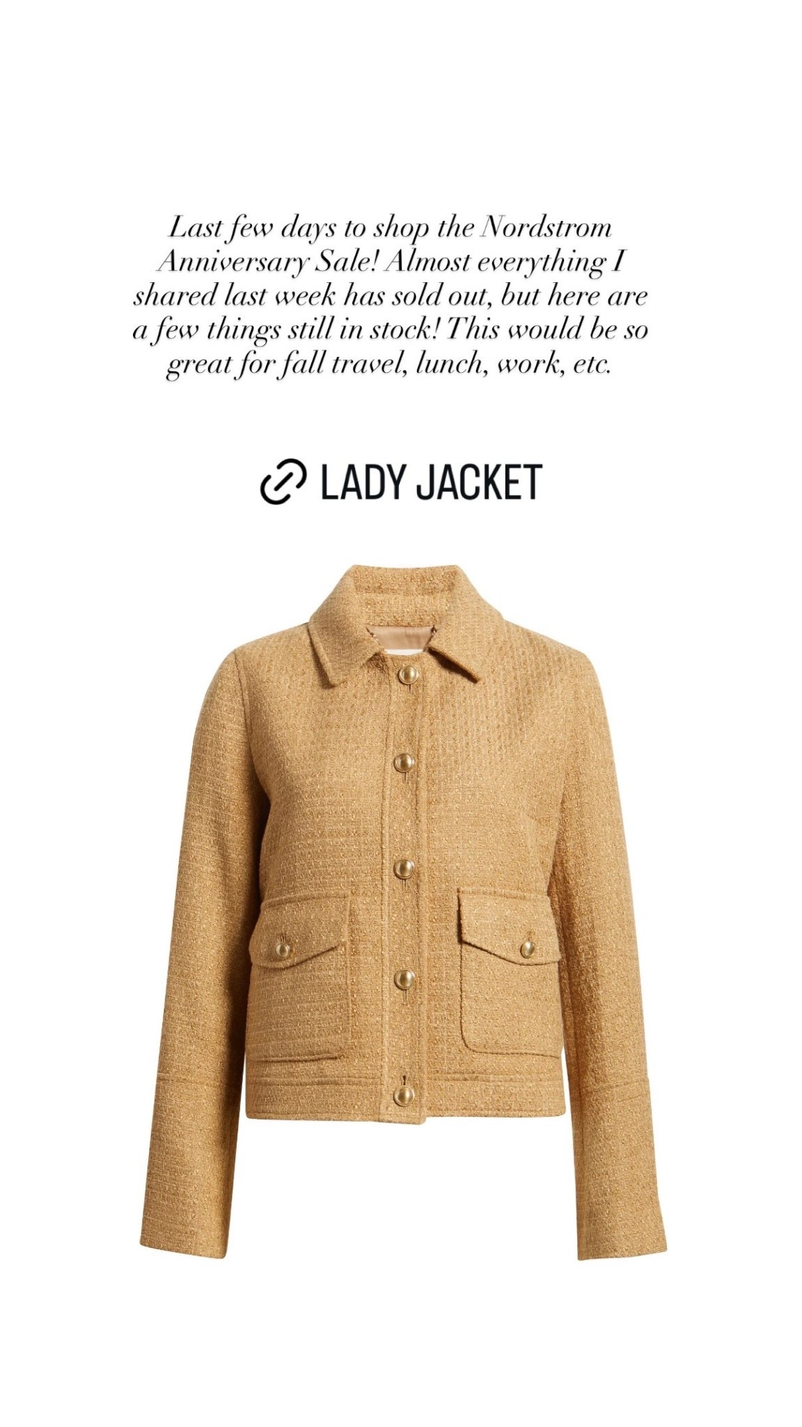 Last few days to shop the Nordstrom Anniversary Sale! Almost everything I shared last week has sold out, but here are a few things still in stock! This would be so great for fall travel, lunch, work, etc.

#LTKSaleAlert #LTKWorkwear #LTKTravel