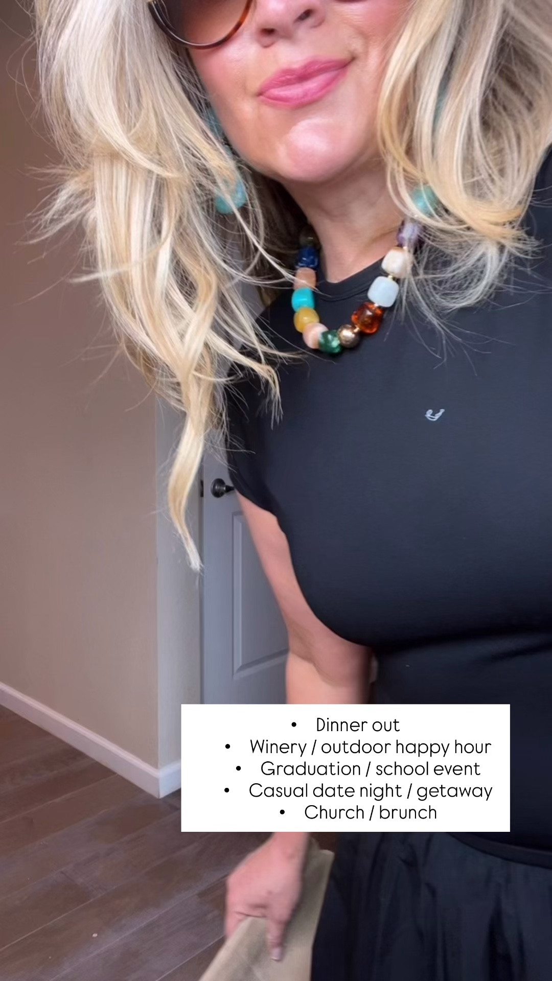  ✨Tap the bell, save and ❤️ for over 40 fashion, midlife style, midsize fashion and luxury looks for less. 
⬇️Sizing information:
Wearing medium (size down if in between sizes.) 
Here are 5 real-life, midlife places this outfit works beautifully:
	•	Dinner out (but not trying too hard)
The black keeps it elevated, the wedges keep it comfortable. You look put-together without feeling stiff.
	•	Winery or outdoor happy hour
The flowy skirt moves with you, the neutral accessories keep it relaxed but intentional.
	•	Graduation or school event
Polished enough to feel proud walking in, comfortable enough to sit, stand, hug, and be present.
	•	Casual date night or weekend getaway dinner
It reads feminine and confident without being overdone—effortless in the best way.
	•	Summer church or brunch with friends
Classic, modest, flattering… and still stylish. This is that “she always looks put together” outfit.

⸻

Why this works 
	•	Skims, doesn’t cling
	•	Defines shape without squeezing
	•	Moves the eye vertically (top → waist → flow)
	•	Neutral accessories soften the black so it feels summer-ready


👑"Helping you look good, feel good!" - Lindsey Denver

Spring looks, Midlife style for real women who want to feel confident again. Over 40 fashion and over 50 style that works with changing bodies, perimenopause shifts, and real life. Think midsize fashion, Gen X style and up, body confidence, and mom outfits that feel polished, comfortable, and elevated...because style over 45 and over 50 should feel effortless, not stressful. 


Follow my LTK @Over40andmidlife on the @shop.LTK app to view this post and get my exclusive app-only content!

#liketkit 
@shop.ltk
https://liketk.it/63Dyo

Follow my LTK @Over40andmidlife on the @shop.LTK app to view this post and get my exclusive app-only content!

#liketkit #LTKOver40 #LTKPlusSize #LTKMidsize
@shop.ltk
https://liketk.it/63Dzy