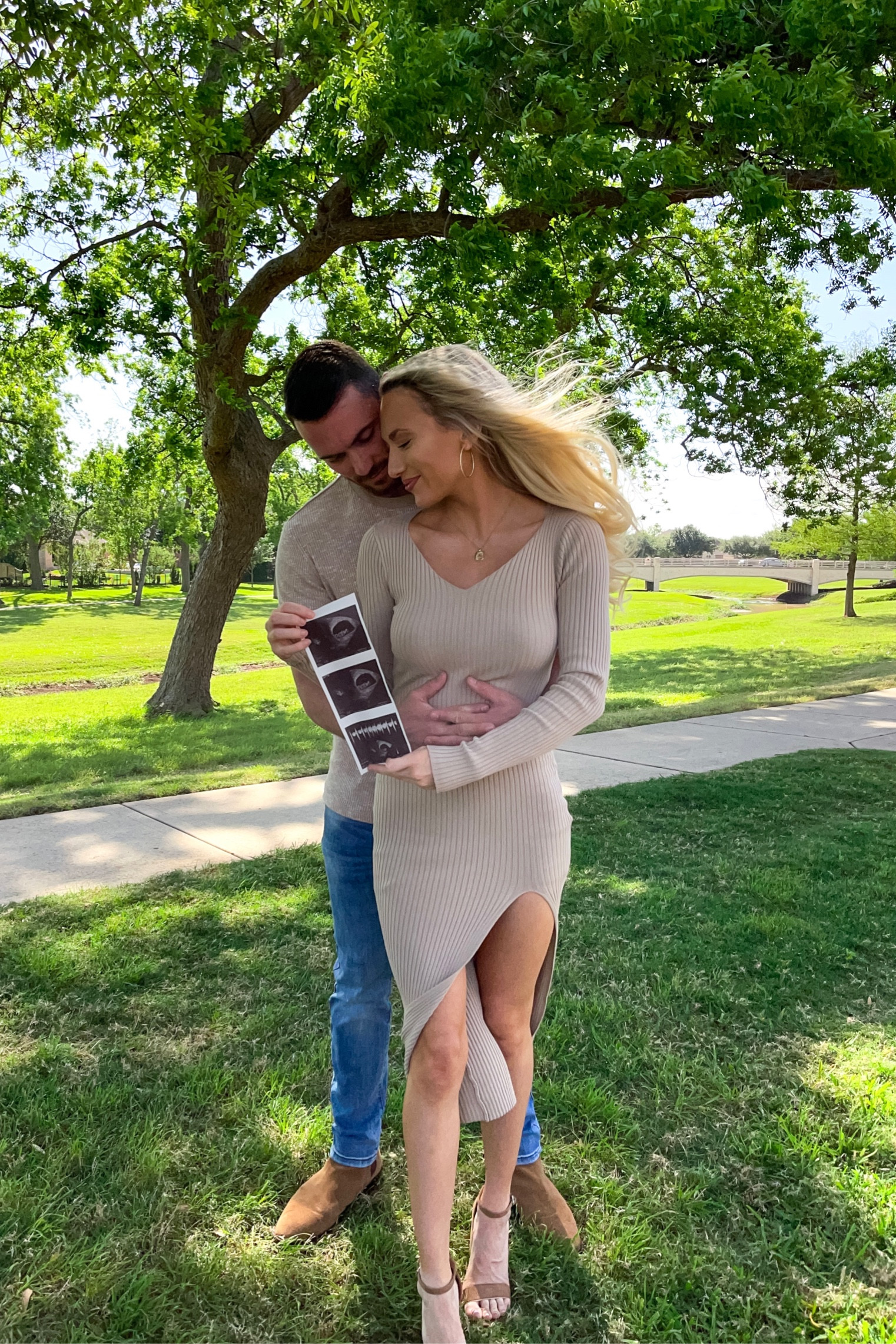 Ribbed midi dress from Forever 21 🤎 wearing size S. 
// neutral outfit inspo, pregnancy announcement, spring summer dress

#LTKbump #LTKfamily #LTKstyletip