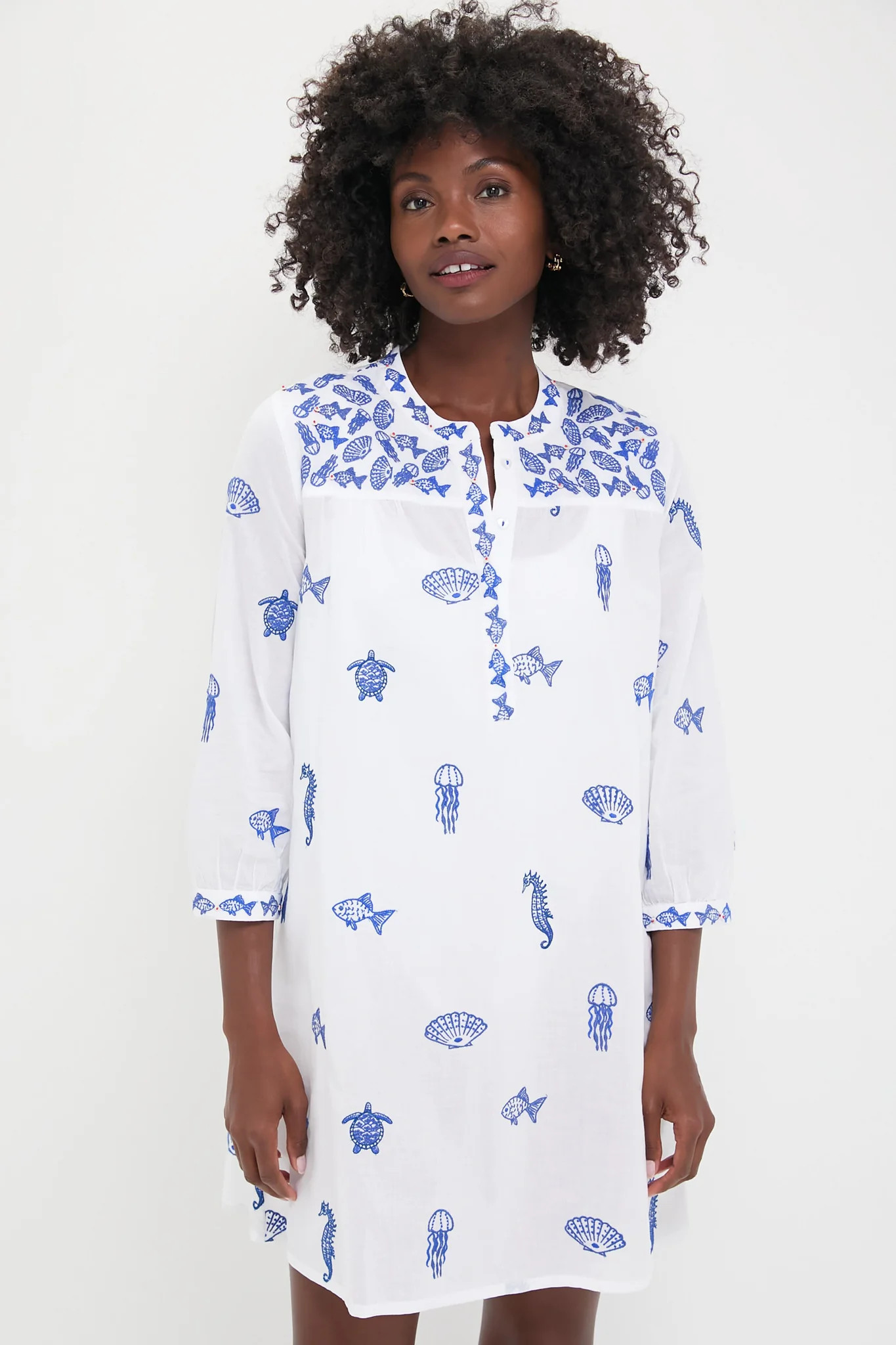 White Seaworld Embroidered Lily Dress | Tuckernuck (US)