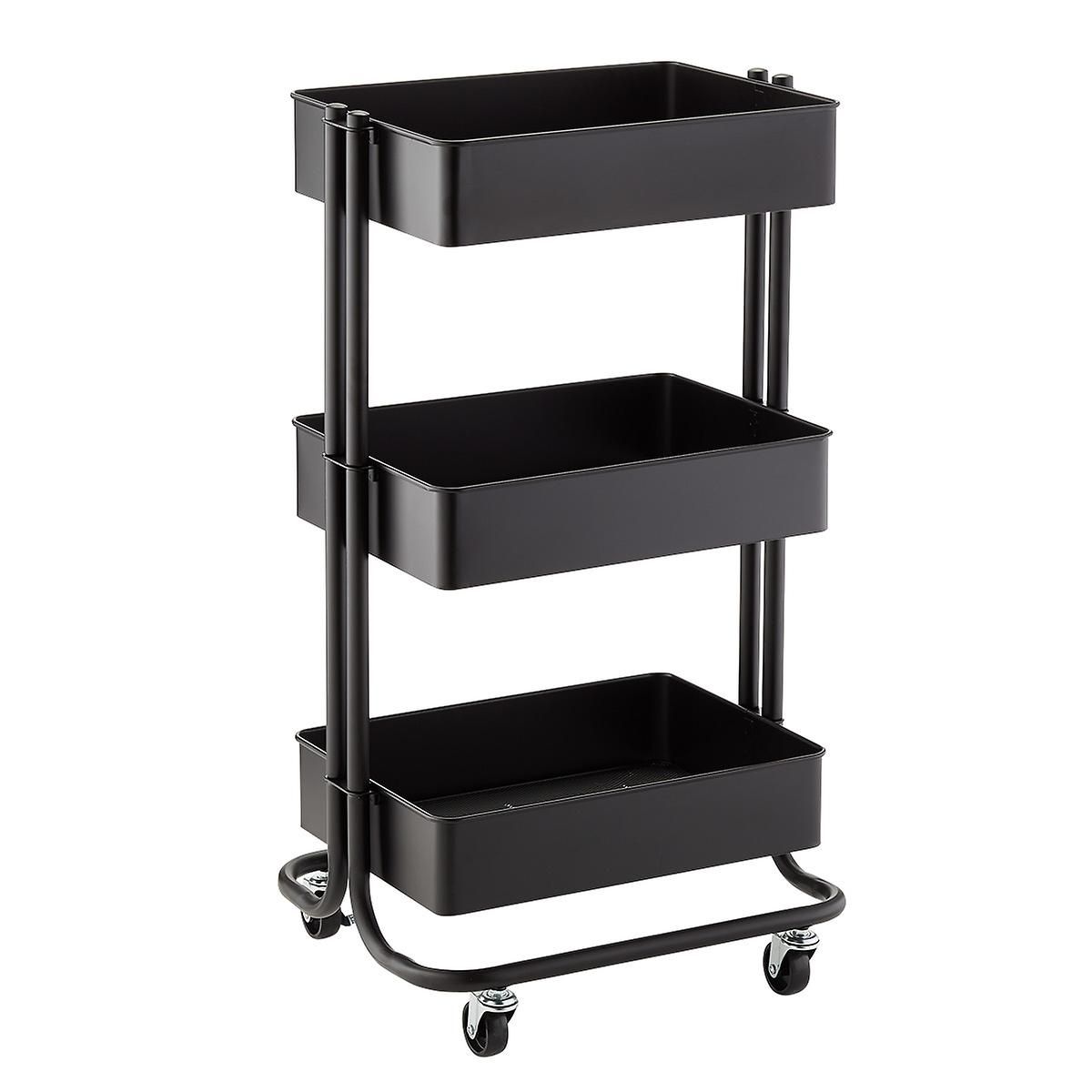 3-Tier Rolling Cart Black | The Container Store