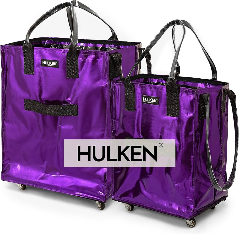 L, M Reusable Grocery Bag On Wheels, Rolling Tote - Folds Flat - Unbreakable Handles | Amazon (US)