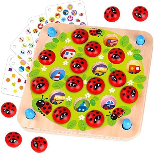Amazon.com: Fat Brain Toys Ladybug's Garden Memory Game Games for Ages 3 to 4 : Toys & Games | Amazon (US)