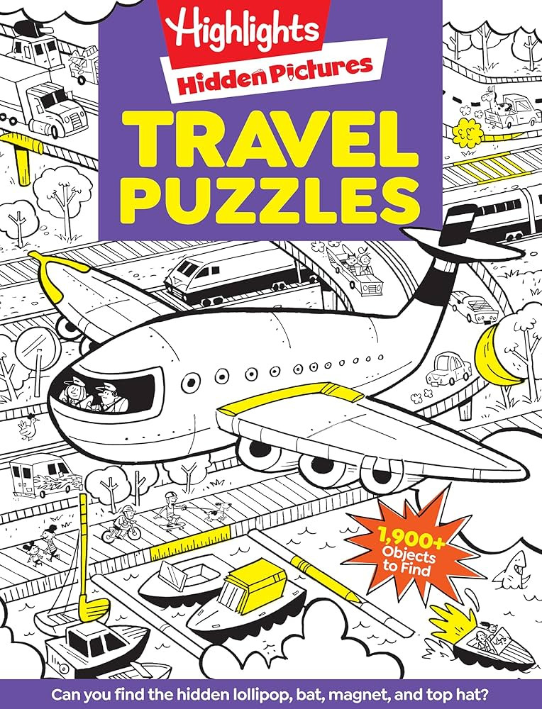 Travel Puzzles: Kids Travel Activity Book with Over 100 Hidden Picture Puzzles, Highlights Travel... | Amazon (US)