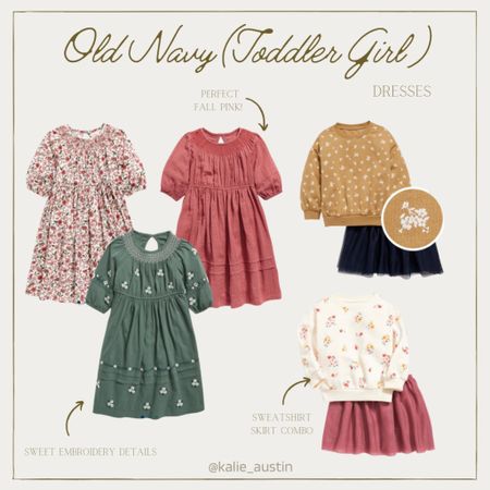 OLD NAVY - Toddler Girl Clothes (Dresses) 

Elsie is really starting to like dresses, but LOVES her sweatshirts, so these little sweatshirt & skirt combos from Old Navy are perfect! 

Sharing some of my favorite dresses for fall! 

#LTK #LTKsale #sale #toddler #kids #toddlerclothes #kidsclothes #ootd #kidsootd #toddlergirl #girlclothes #fallclothes #oldnavy #fall #fallclothes #fallootd #coats #jackets #shoes #boots #booties #kidsshoes #kidsboots #kidsbooties #combatboots #utilityjacket #sweatshirts #tutu #dresses #falldresses #toddlerdress #kidsdress 


#LTKfamily #LTKkids #LTKsalealert