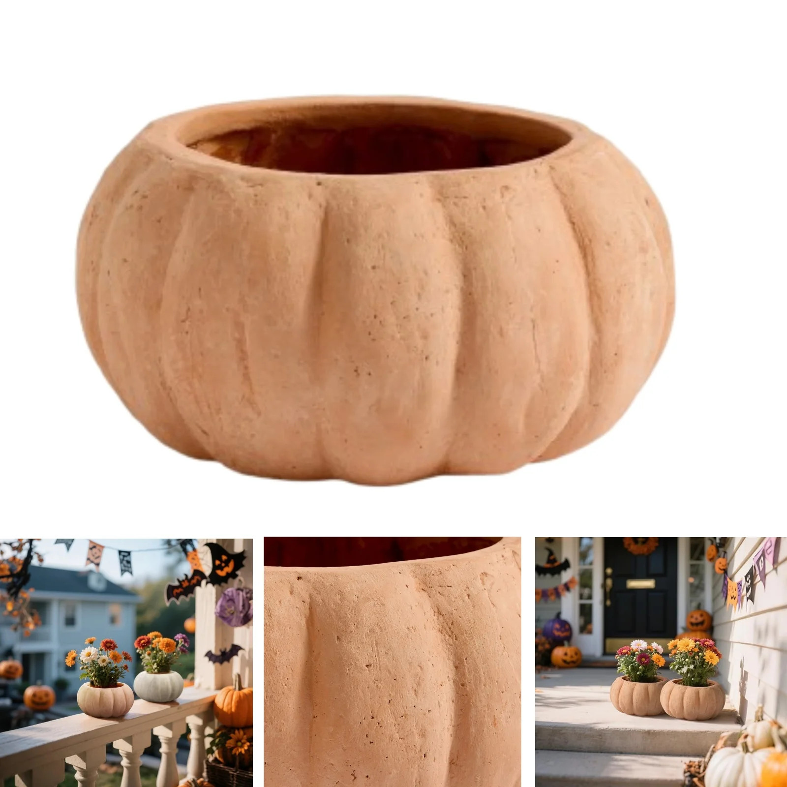 Halloween Decorations Indoor丨 Exclusive 2025 Halloween 7 inch Pumpkin Planter - Resin Decorativ... | Walmart (US)