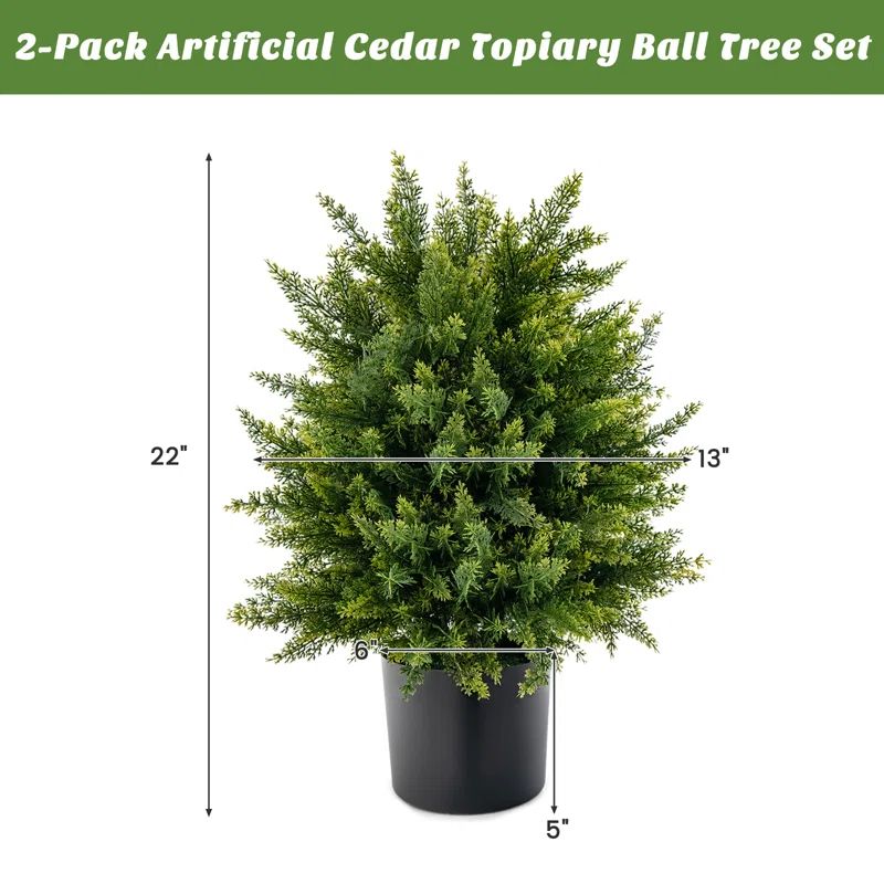 Freeport Park® 22'' Faux Cedar Tree in Pot & Reviews | Wayfair | Wayfair North America