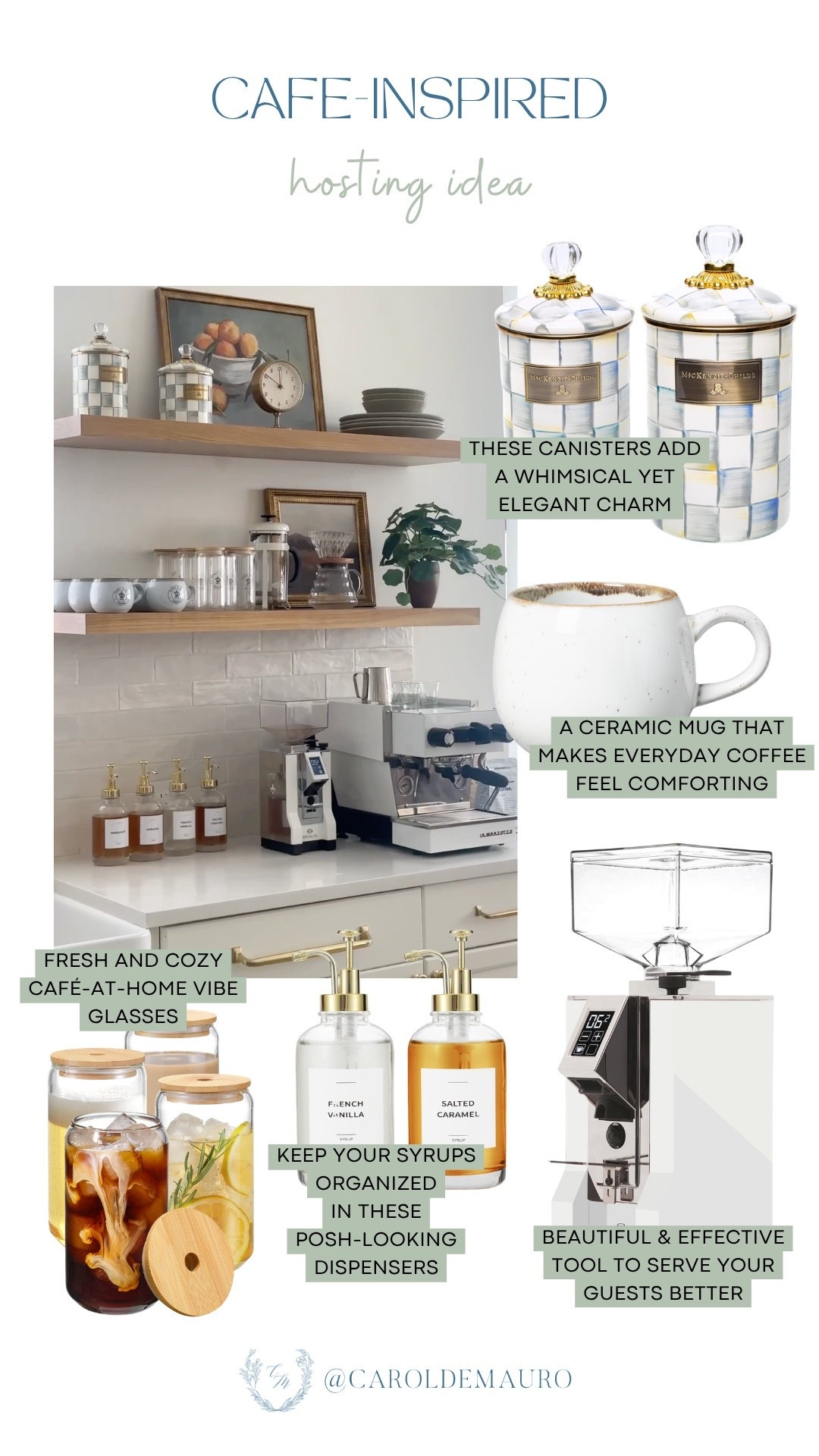Turning a kitchen shelf into a cafe-inspired corner is so much easier than it looks, and this setup with the checkered canisters and glass iced coffee cups proves it. Whether you're hosting or just making your daily cup, this makes it feel so special.

home coffee bar, cafe at home, coffee bar setup, coffee station, home barista, kitchen shelf styling, coffee bar inspo

#LTKHome