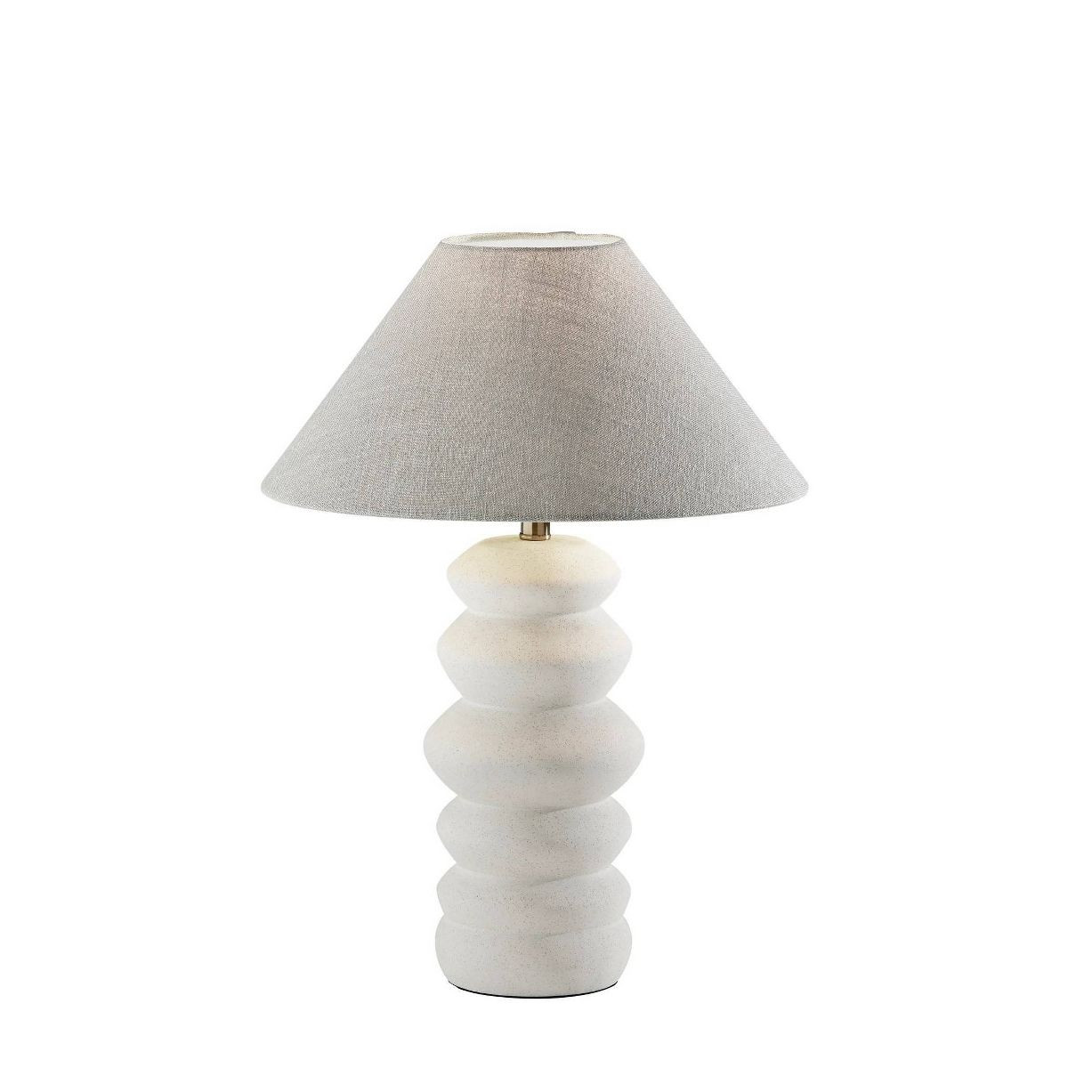 Adesso Marcey Table Lamp White: Matte Ceramic, Taupe Fabric Shade, ETL Listed, 25" Height | Target