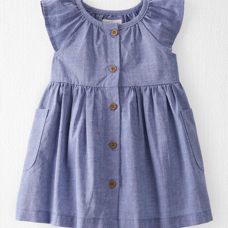 Organic Cotton Dobby Ruffle Dress | Carter's