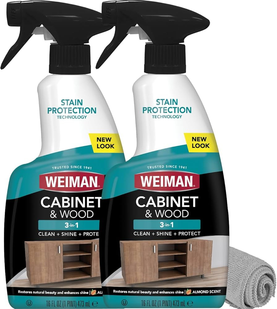 Weiman Cabinet and Wood Cleaner, Shine, Clean and Protect Spray - For Wood Cabinets, Furniture, T... | Amazon (US)
