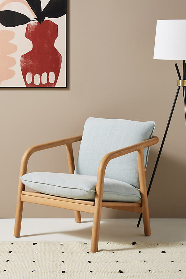 Laurel Lounge Chair By Anthropologie in Blue | Anthropologie (US)