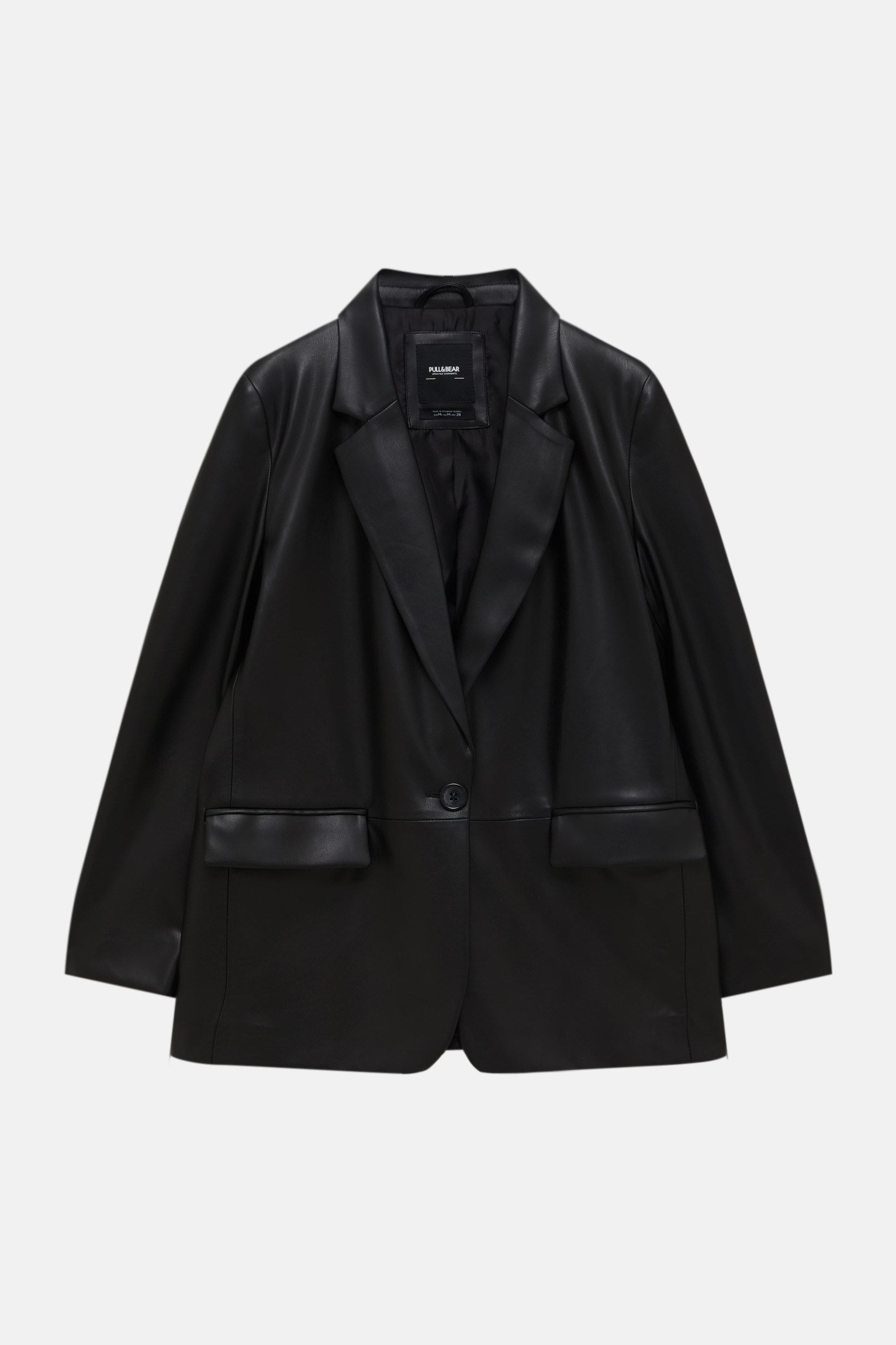 Faux leather blazer with a pocket | PULL and BEAR UK