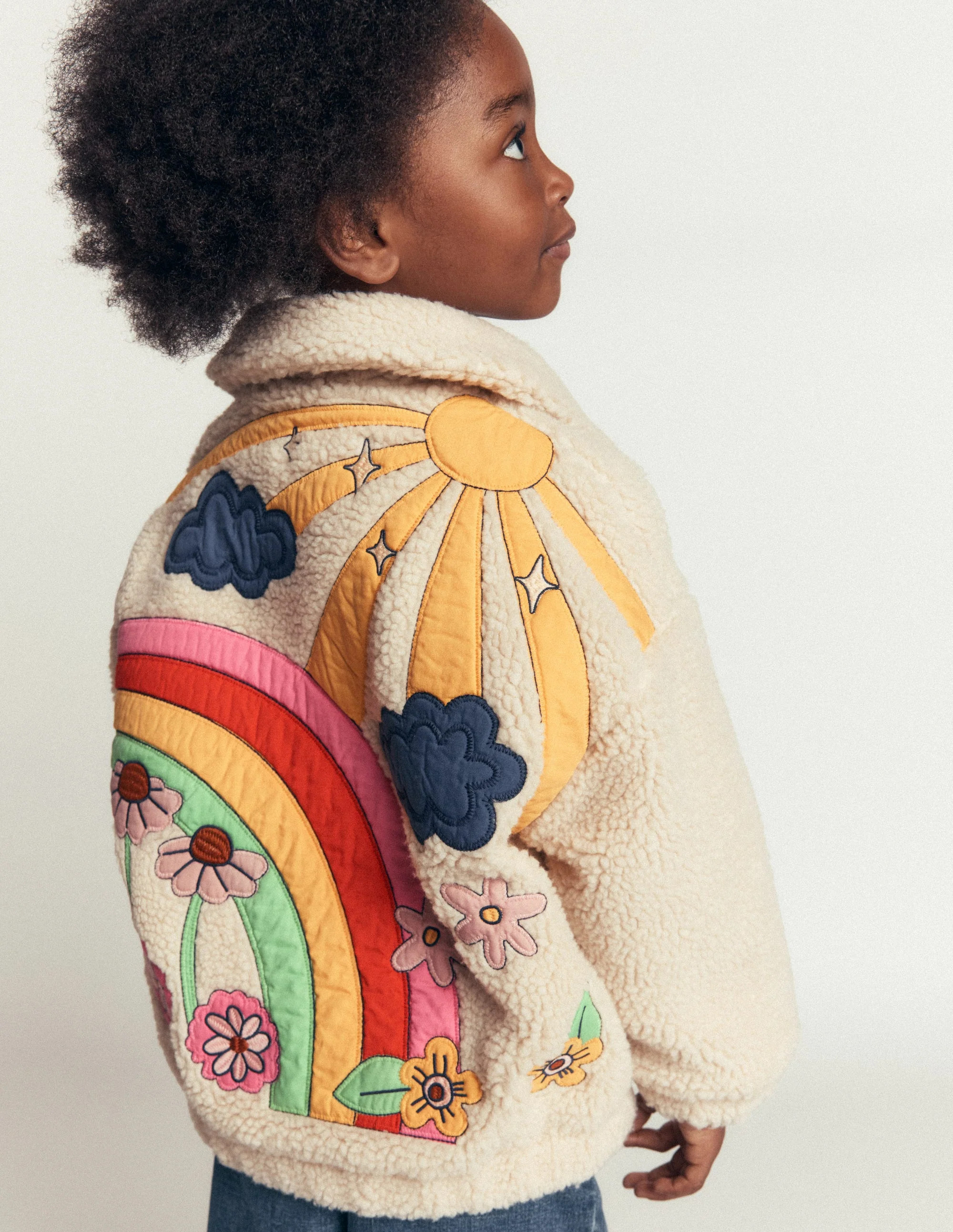 Collared Borg Jacket-Ivory Borg Logo | Boden (US)