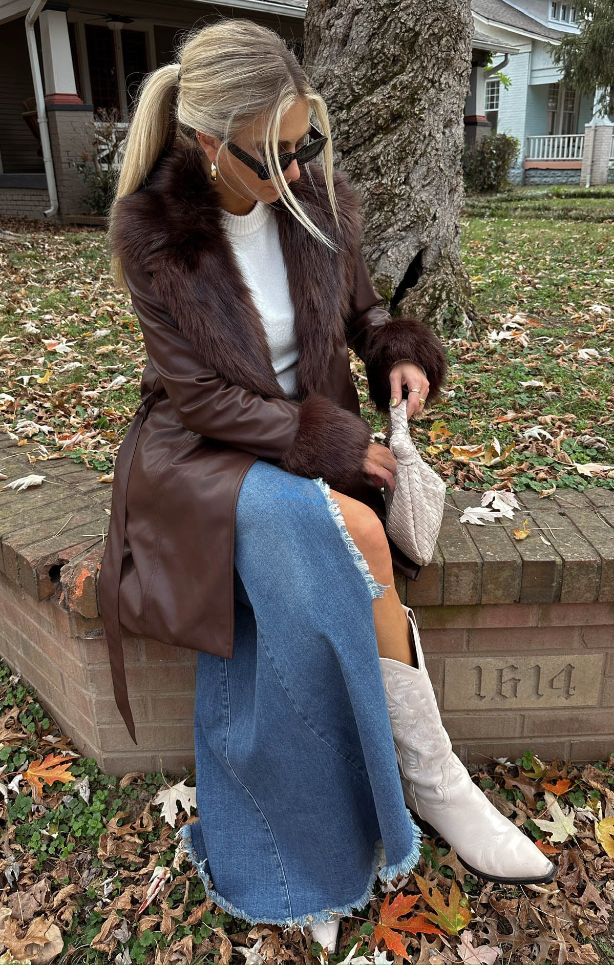 Penny Lane Coat ~ Cocoa Faux Leather with Faux Fur | Show Me Your Mumu