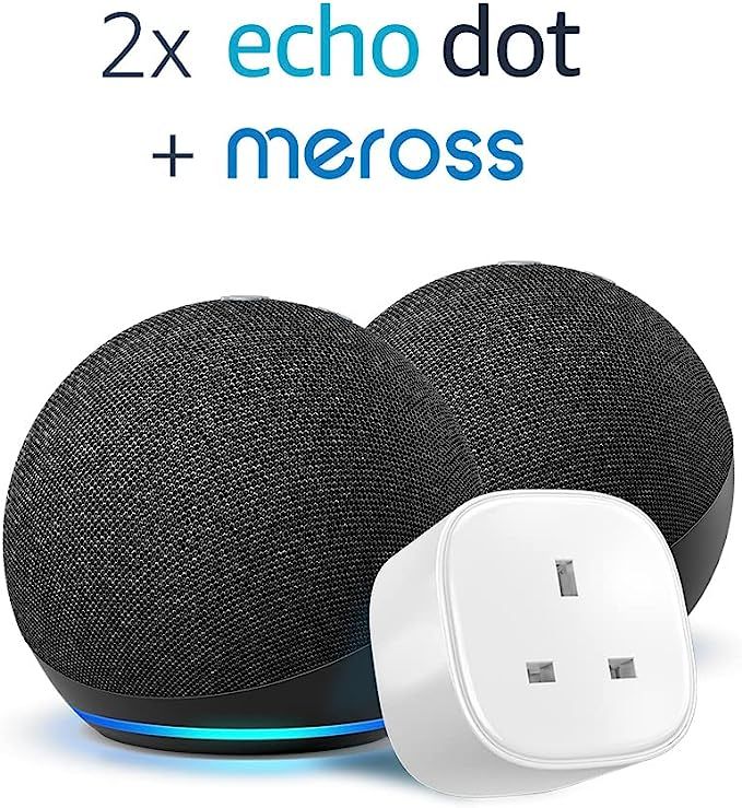 Echo Dot (4th generation), 2-pack, Charcoal + Meross Smart Plug, Works with Alexa - Smart Home St... | Amazon (UK)