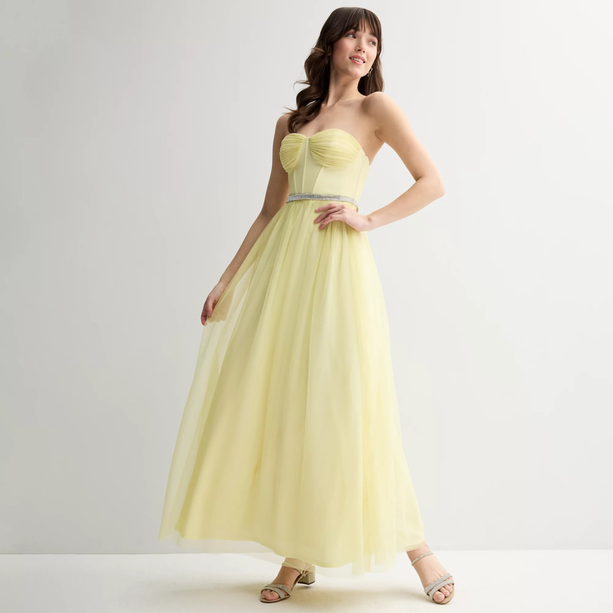 Juniors' Violet Weekend Embellished Corset Top Belted Ball Gown | Kohl's